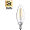 Lemputė STANDART, LED, B35, 4.3W, E14, 2700K, 470lm, skaidri
