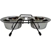 Stovas su dubenėliais šuniui Höppy MS Wire Diner Trapeze, 0.9 l, 2 vnt., sidabro sp.