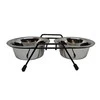 Stovas su dubenėliais šuniui Höppy MS Wire Diner Trapeze, 1.8 l, 2 vnt., sidabro sp.