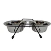 Stovas su dubenėliais šuniui Höppy MS Wire Diner Trapeze, 0.9 l, 2 vnt., sidabro sp.