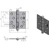 TKZ Durų vyriai A6 219 9345, 8,6 cm, sidabrinės spalvos.