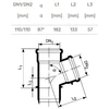 Trišakis mažatriukšmei vidaus kanalizacijai Magnaplast Ultra dB, 110 mm x 110 mm, 87 °