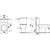 Jika pods Deep, 360x650 mm, horizontāls izvads, pievads no apakšas, balts