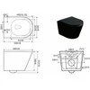 Miska WC Domoletti WC HUNG ME125-MB WITH COVER Juodas