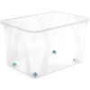 Daiktadėžė su ratukais, maistui/įrankiams/daiktų saugojimo Rotho Lona 1047200096, 50 l, skaidri sp., 57.1 x 39.2 x 33.5 cm