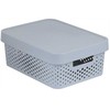 Daiktadėžė su dangčiu, daiktų saugojimo/žaislams Curver Infinity Dots, 11 l, pilka sp., 36 x 27 x 14 cm