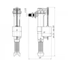 Ani_Plast WC vožtuvas Aniplast WC5030, šoninis vandens padavimas, 3/8″