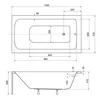 Vonia, įmontuojama Besco Piramida Talia WAT-100-PK, 100 cm x 70 cm x 41.5 cm, stačiakampis, balta sp.