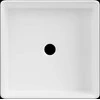Vonios praustuvas Invena Glamour, keramika, 36 cm x 36 cm x 12 cm, balta