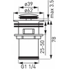 Dugno vožtuvas Ferro S283G click/clack, 3.9 cm