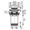 Dugno vožtuvas Ferro S285G click/clack, 6.6 cm