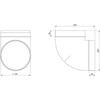 Ventiliacijos alkūnė EUROPLAST AL150-90, D150 90°