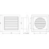 Europlast Plastikinės ventiliacijos grotelės ND10, 148 x 153 mm, DN100