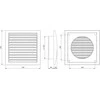 Europlast Plastikinės ventiliacijos grotelės ND12, 190 x 190 mm, DN125