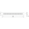 Aliuminio grotelės EUROPLAST RA650S, 60 x 500 mm, sidabro