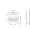 Ventiliatorius Ventiliacijos grotelės Europlast VR100P, plastikas, 100 mm