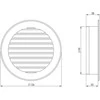 Plast. ventiliacijos grotelės EUROPLAST VR100P, D100, pilkos