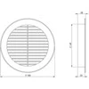 Plast. ventiliacijos grotelės EUROPLAST VR150B, D150, rudos