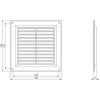 Ventiliacijos grotelės EUROPLAST VR1515, 150 x 150 mm