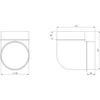 Ventiliatorius Alkūnė Europlast AL100-90, 90 °, 100 mm