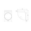 Ventiliacijos alkūnė EUROPLAST AL150-90, D150 90°
