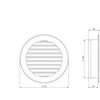 Ventiliatorius Ventilācijas reste Europlast VR125P, plastmasa, 125 mm
