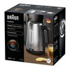 Virdulys Elektriskā tējkanna Braun PurShine WK1500BK, 1.7 l, sudraba/melna