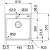 Nerūdijančio plieno plautuvė Franke Bell, BCX 610-51