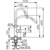 Ferro kitchen mixer. juodas/chrome. sensor
