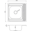 Virtuvės kriauklė AB 600X600X0.6MM Nerūdijančio plieno, kairinė