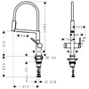 Virtuvinis maišytuvas Hansgrohe Talis Select M54, juoda sp./chromo sp.