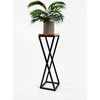 Gėlių stovas Garden Center VICHY, 19 cm x 19 cm, 77 cm, medis/metalas, ruda/juoda.