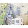 Bedding set 5-pcs with canopy- Hanging Hearts baltas polka dots one pilkas