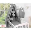 Patalynės komplektas su baldakimu Hanging Hearts pilkas