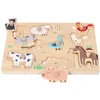 Adam Toys Garso lavinimo medinės fermos gyvūnų dėlionės vaikams nuo 18 mėn.