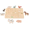 Adam Toys Garso lavinimo medinės fermos gyvūnų dėlionės vaikams nuo 18 mėn.