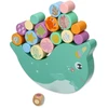 Adam Toys Medinė balansavimo jūrinių gyvūnų žaidimo lenta vaikams nuo 3 metų, spalvota