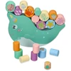 Adam Toys Medinė balansavimo jūrinių gyvūnų žaidimo lenta vaikams nuo 3 metų, spalvota