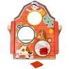 Adam Toys Medinė žaidimų lenta su taikiniais ir maišeliais, vaikams nuo 3 metų, lavina taiklumą, raudona