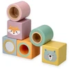Adam Toys Sensorinių pojūčių mediniai lavinamieji kaladėlės vaikams nuo 12 mėn., 6 spalvų rinkinys