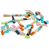Adam Toys Spalvotas domino žaidimas vaikams nuo 3 metų su mechaniniais elementais ir tilteliu