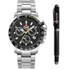JDM Military Charlie ll JDM-WG017-01 Vyriškas Laikrodis Chronografas Dovanų Rinkinys