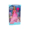 Lean Toys Anlily undinėlė princesė lėlė su rožine suknele ir šepečiu