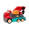 Lean Toys Raudonas žaislinis sunkvežimis su kranu ir įrankių rinkiniu