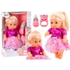 Lean Toys Lėlė Rožine Suknele su buteliuku ir Barškučiu