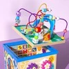 Lean Toys Medinis edukacinis kubas rūšiuoklis su abėcėle, Anglų kalba 35x23x23 cm