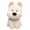 Lean Toys Baltas pliušinis šuniukas su mėlynu šaliku, 33 cm