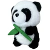 Lean Toys Pliušinis žaislas panda su bambuku 18 cm