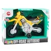 Lean Toys Žaislinis krosinis motociklas su šviesų ir garso efektais