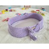 Lėlių nešynė boho stiliaus, medvilninė, violetinė
